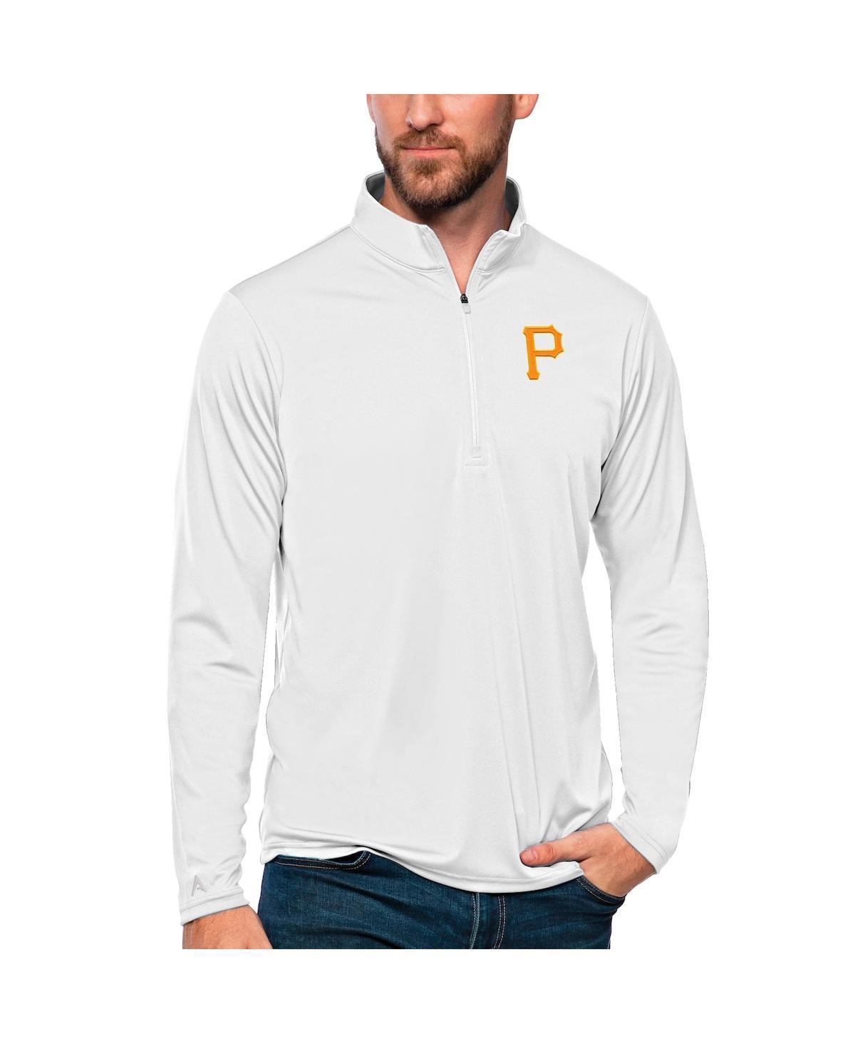 Antigua Mens White Pittsburgh Pirates Tribute Quarter-Zip Pullover Top Product Image