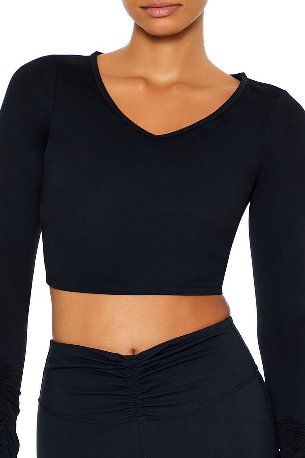 Active Ruched Thumbhole Crop Top | Forever 21 Product Image