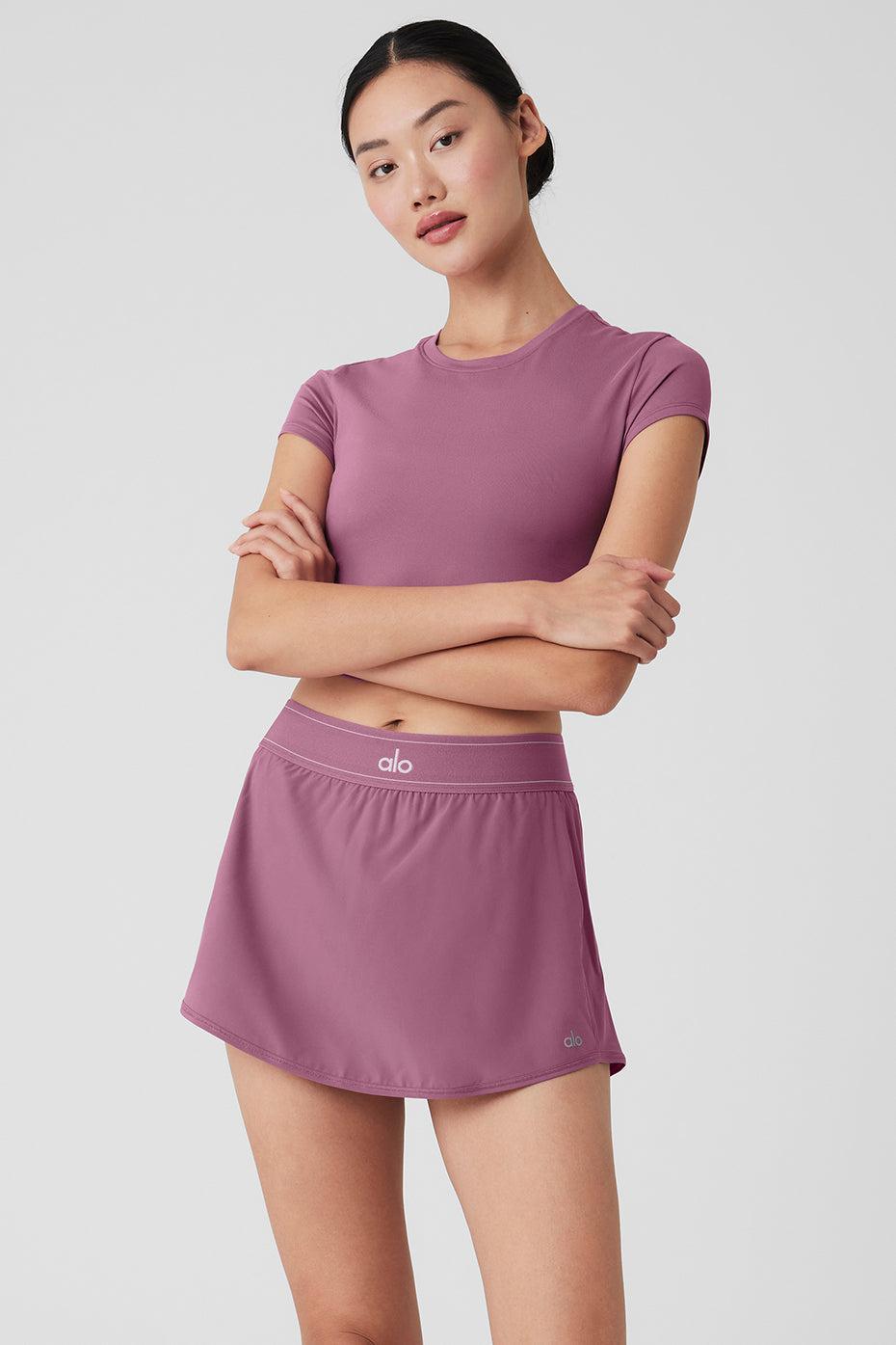 Alosoft Crop Finesse Short Sleeve - Soft Mulberry Female Product Image