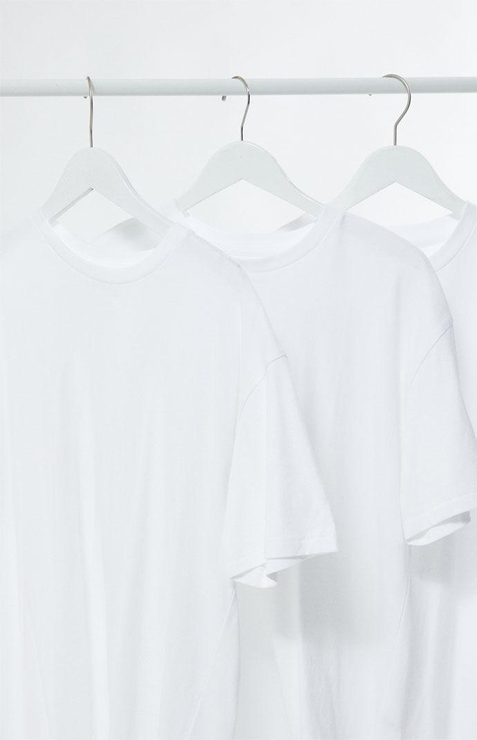 Men's 3 Pack White Reece Regular T-Shirts in White/White/White - Product Image