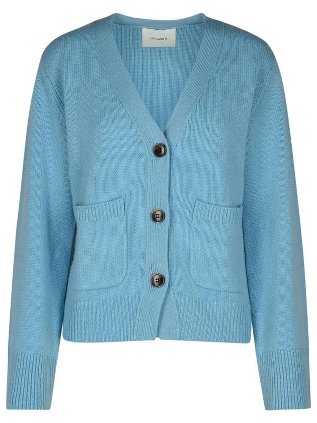 LISA YANG 'danni' Light Blue Cashmere Cardigan Women Product Image