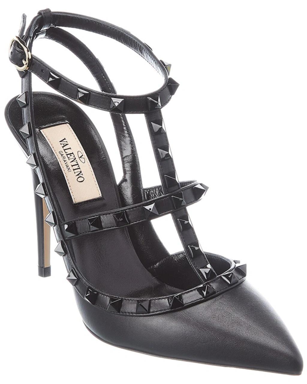 Valentino Rockstud Caged 100 Leather Pump In Black Product Image