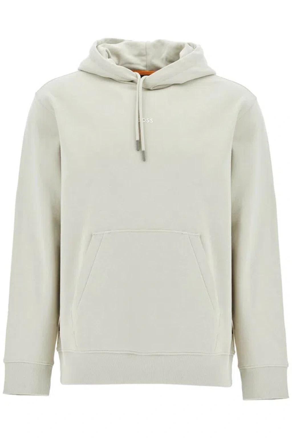 HUGO BOSS Printed Hoodie With Hood In Beige Product Image