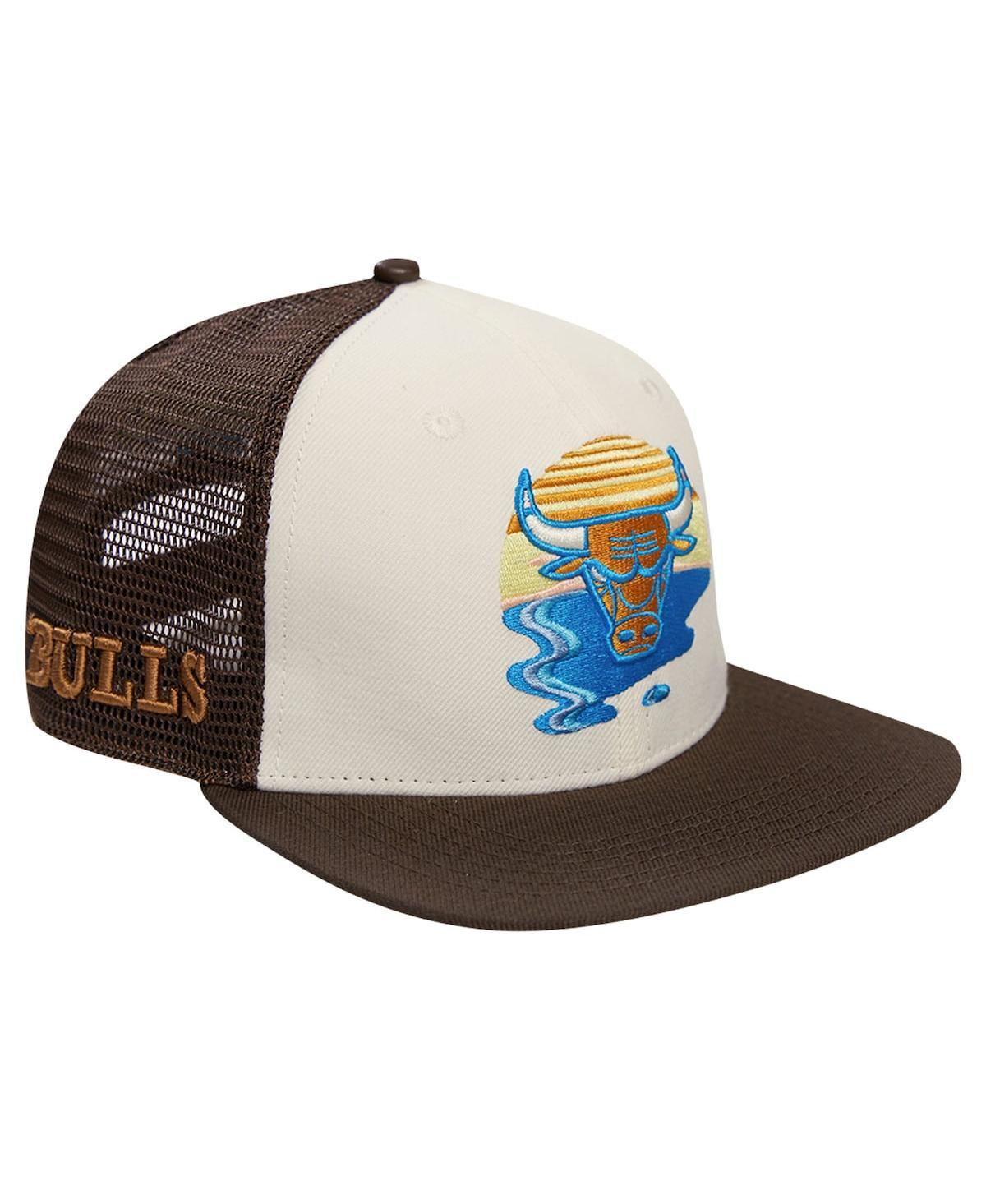 Pro Standard Mens Cream Chicago Bulls Glint Sunset Snapback Hat - Cream, Brown Product Image