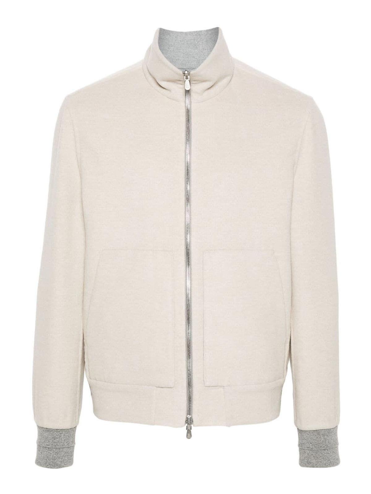 BRUNELLO CUCINELLI Wendbare Bomberjacke Aus Kaschmir In Beige Product Image