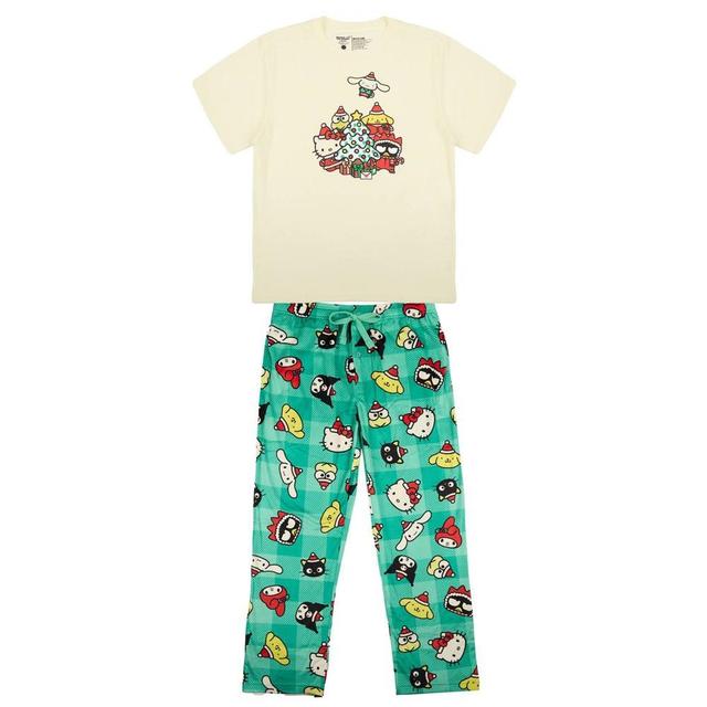 Mens Sanrio Fleece Pajama Set - Beige Product Image