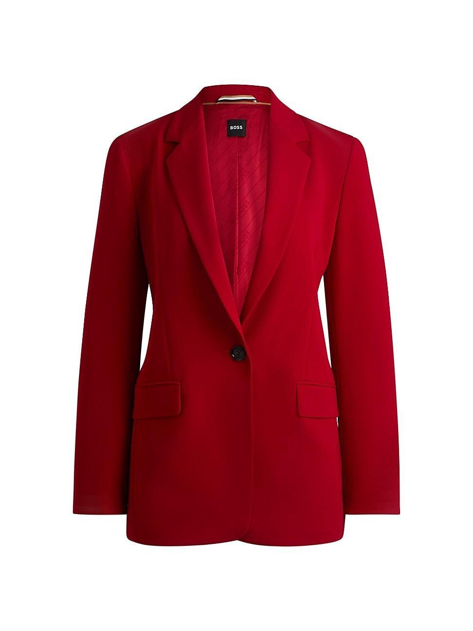 Womens Regular-Fit Blazer in Japanese Crepe with Natural Stretch Product Image