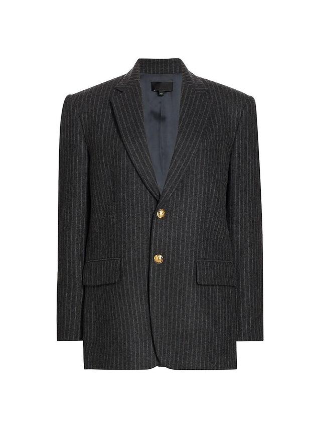 Nili Lotan Oversize Chalk Stripe Virgin Wool Blazer Product Image