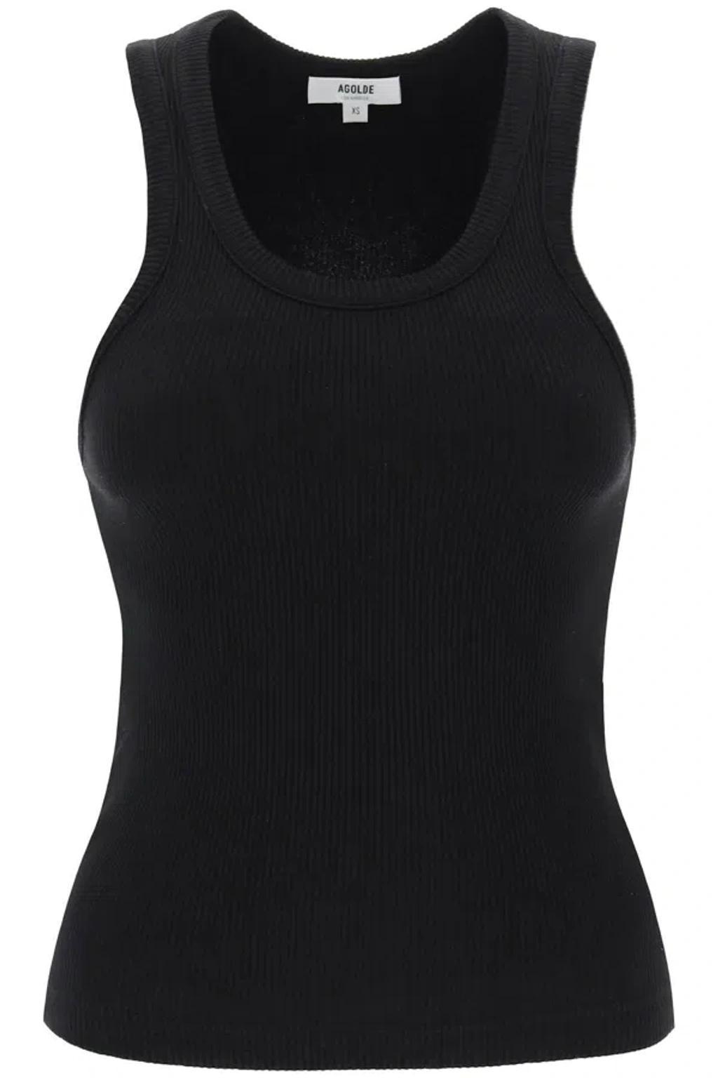 AGOLDE Poppy Ribbed Tank Top In Nero Product Image