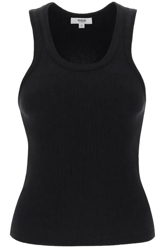 AGOLDE Poppy Ribbed Tank Top In Nero Product Image