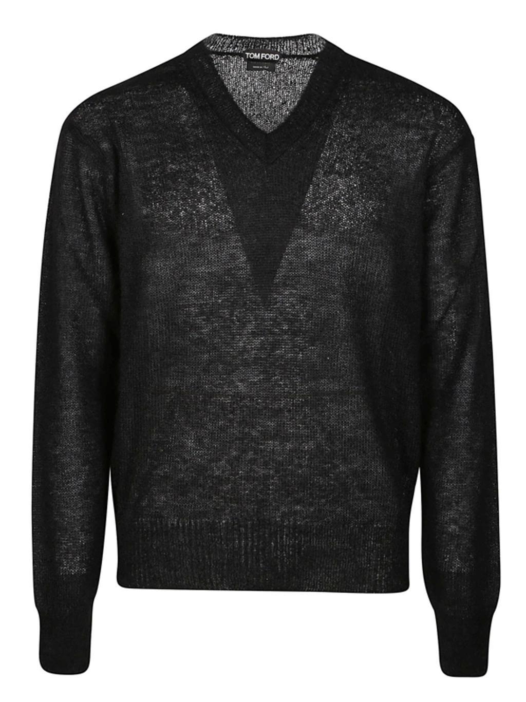 V-neck Sweater In Black Product Image