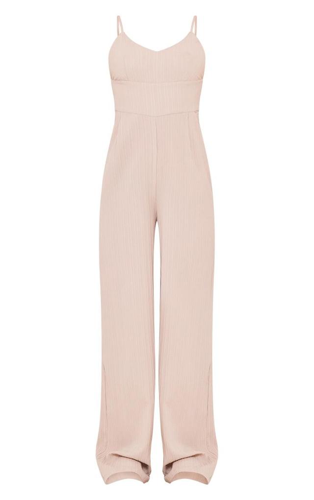 Stone Strappy Textured Jumpsuit Product Image