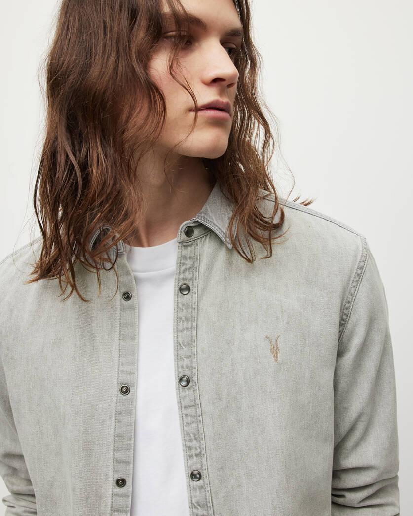 Gleason Press Stud Ramskull Denim Shirt Product Image