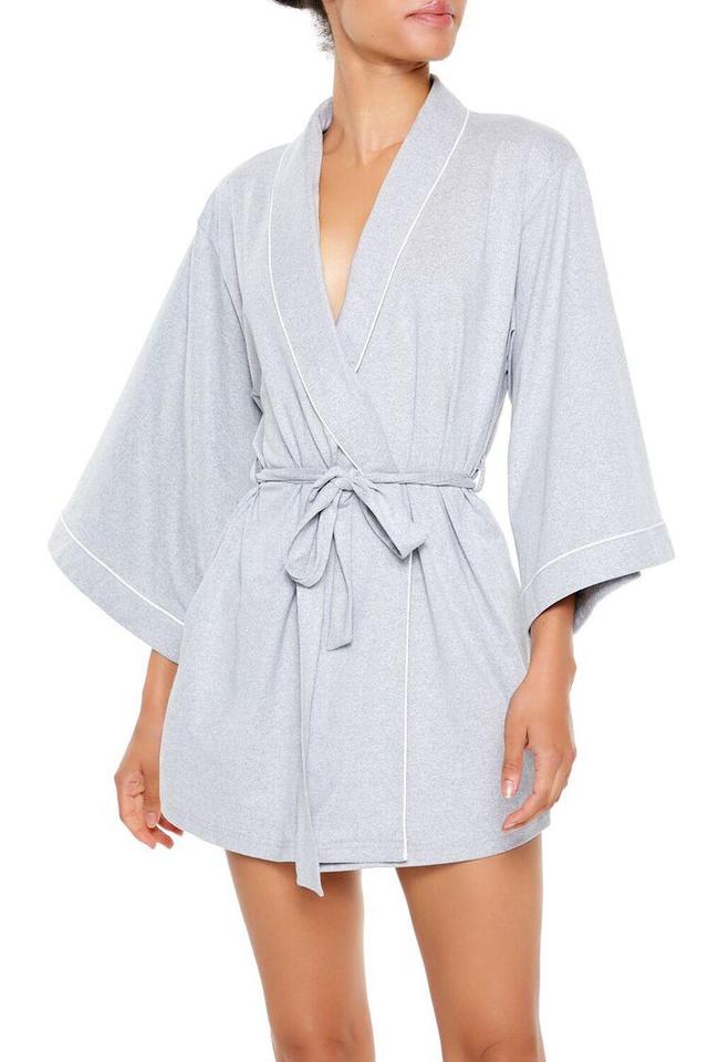 Piped-Trim Tie-Waist Robe | Forever 21 Product Image