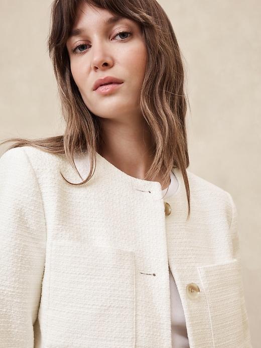 Boucle Collarless Jacket Product Image