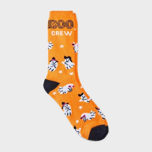 Mens Boo Crew Ghosts Halloween Cozy Crew Socks - Hyde & EEK! Boutique /Black 8-12 Product Image