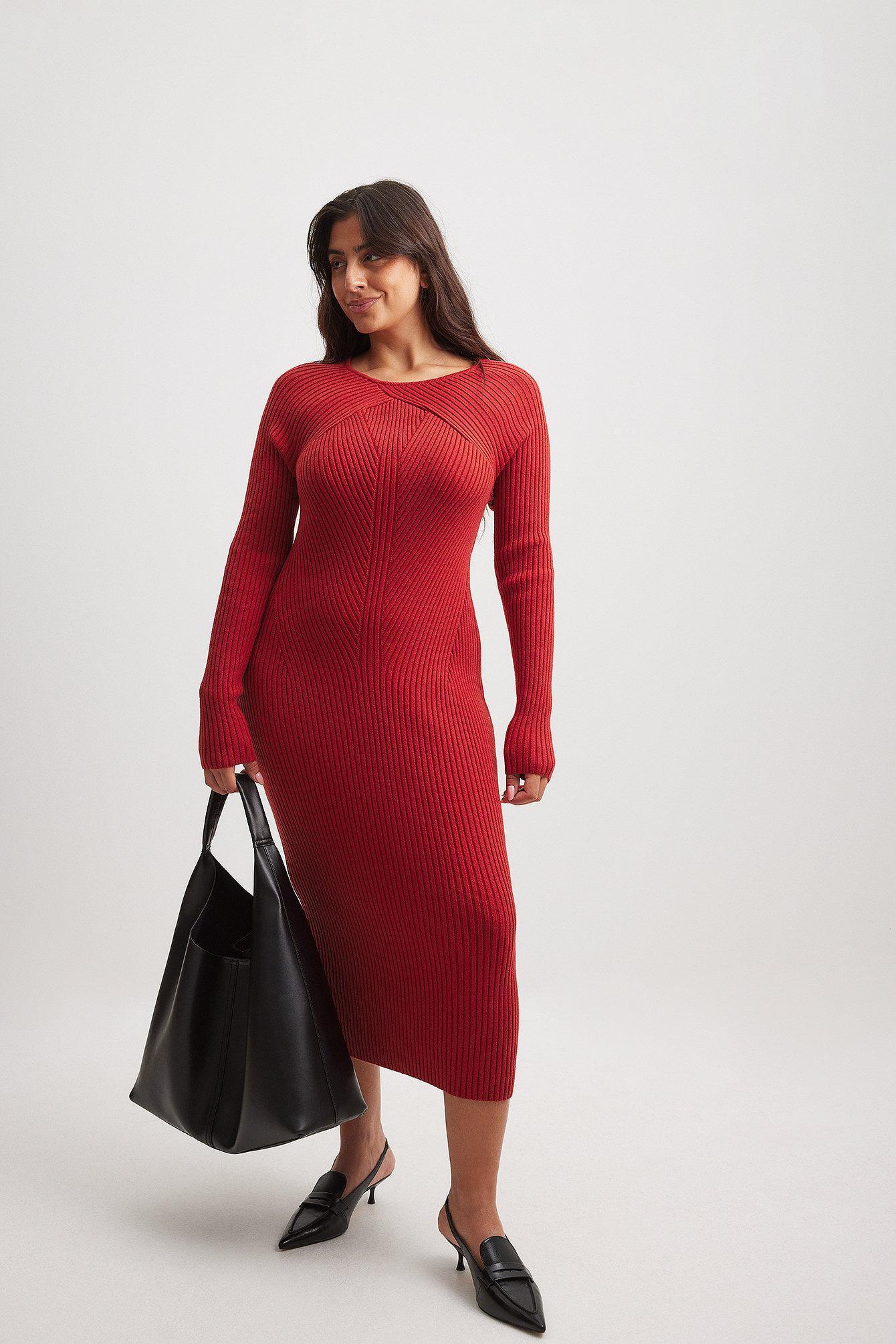 Knit Detail Midi Dress Product Image