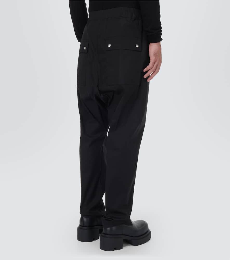 RICK OWENS Drawstring Slim Pants In Black Wool Product Image