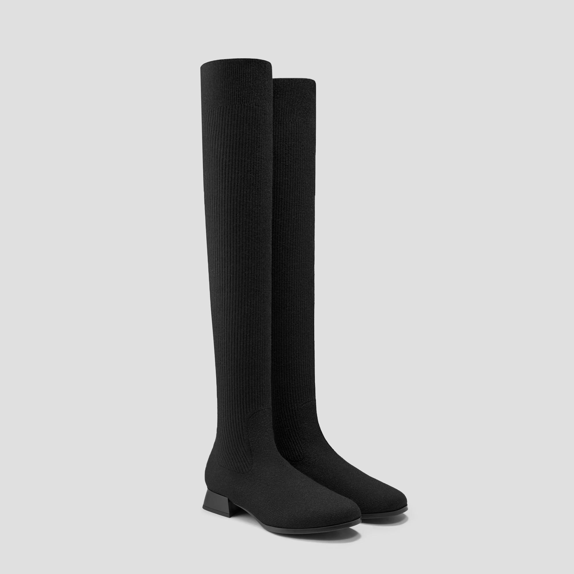 Round-Toe Water-Repellent Wool Over-the-Knee Boots (Madeline Pro) Product Image