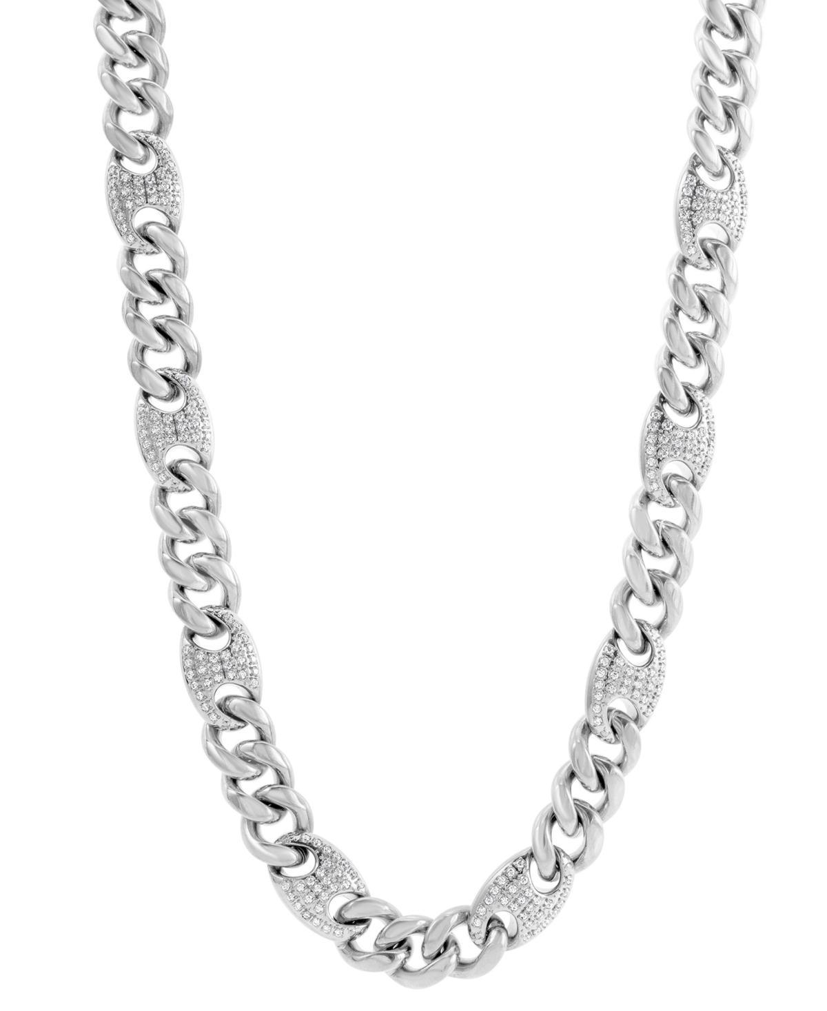 Blackjack Mens Cubic Zirconia Mariner & Curb Link 24 Chain Necklace Product Image