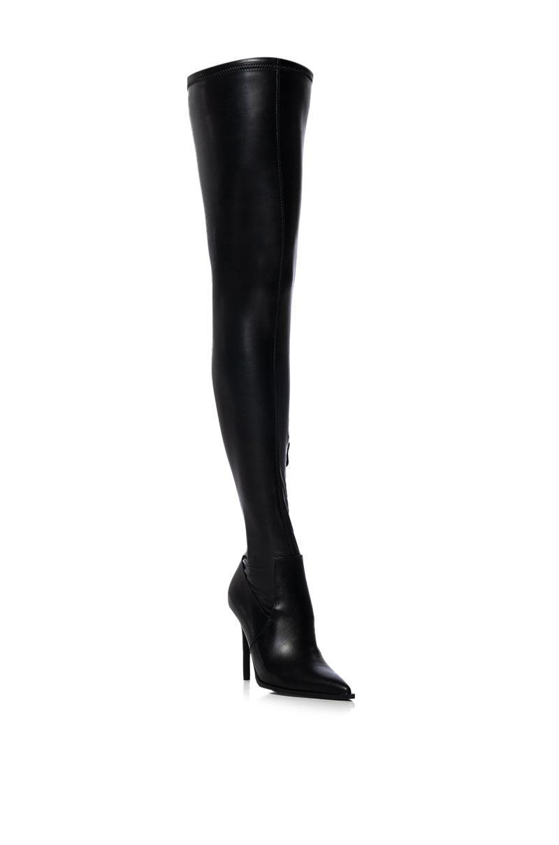 AZALEA WANG MILEY STILETTO STRETCH BOOT WITH 4 WAY STRETCH IN BLACK Product Image