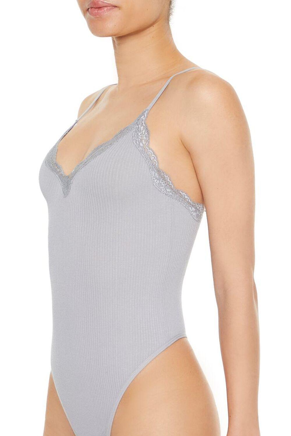 Seamless Lace-Trim Bodysuit | Forever 21 Product Image