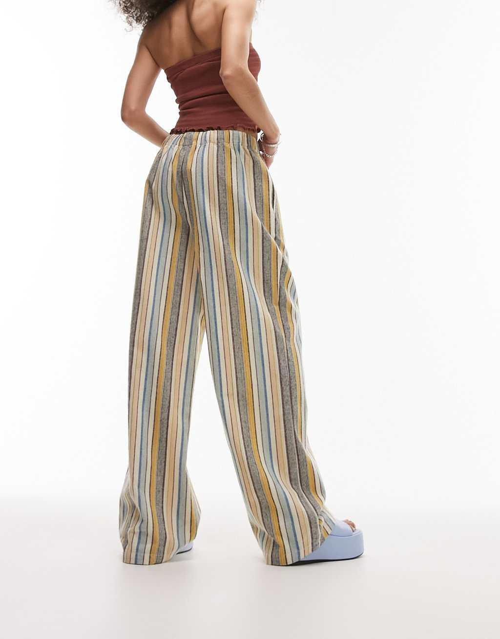 Topshop textured stripe pull on pants Product Image