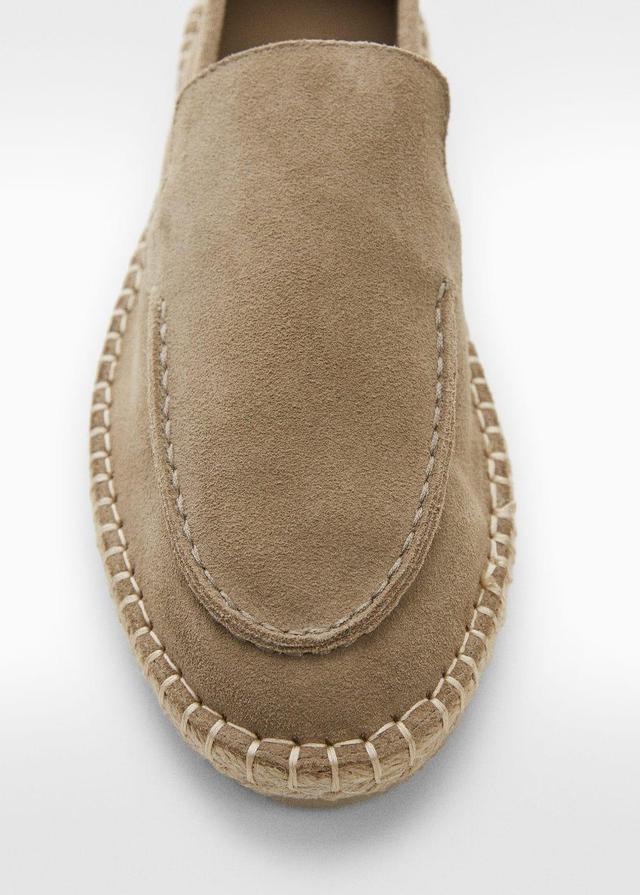 MANGO MAN - Jute suede leather espadrille medium brownMen Product Image