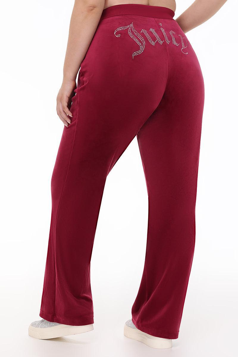 Plus-Size OG Big Bling Velour Track Pants Product Image