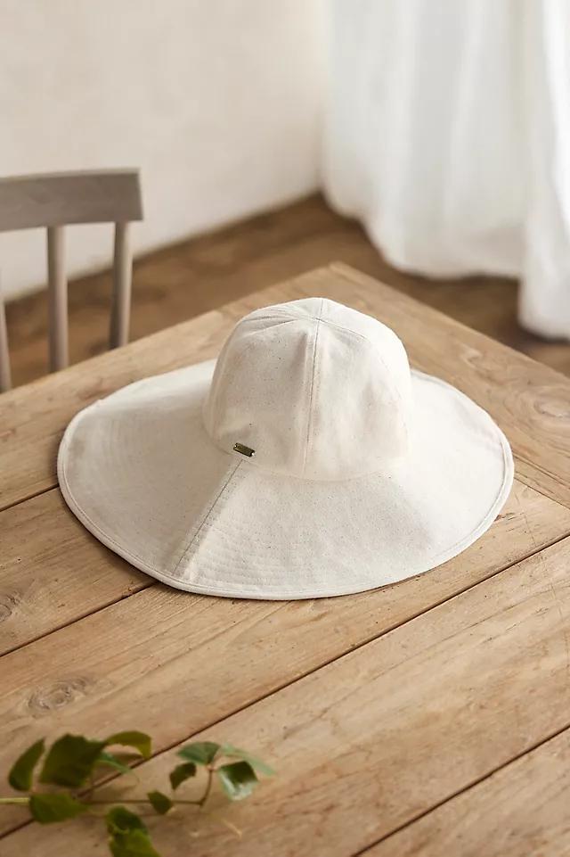 Asymmetrical Brim Cotton Crusher Hat, Solid Product Image