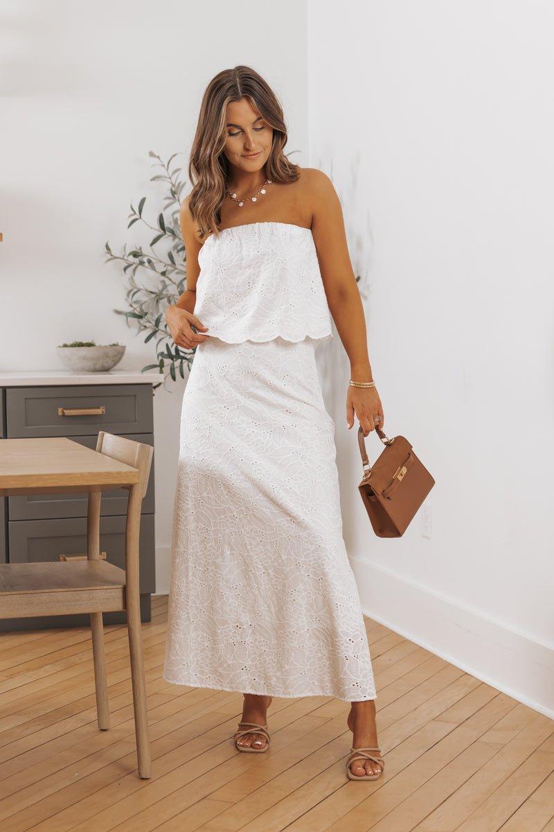 Steve Madden Amalia White Eyelet Maxi Skirt - FINAL SALE Female Product Image