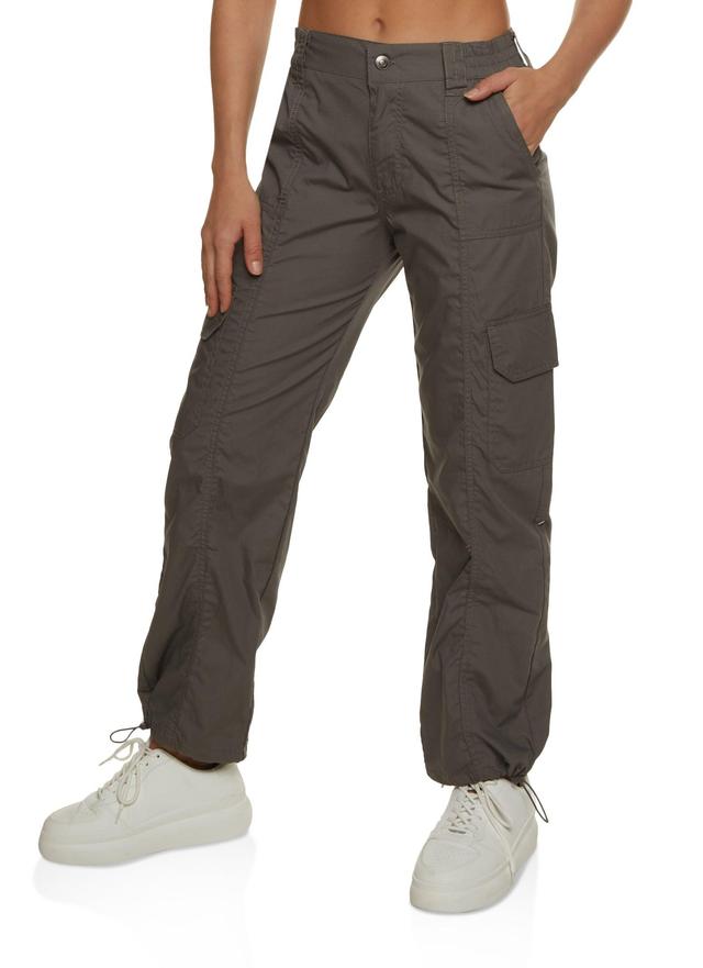 Womens Toggle Drawstring Straight Leg Cargo Pants Product Image