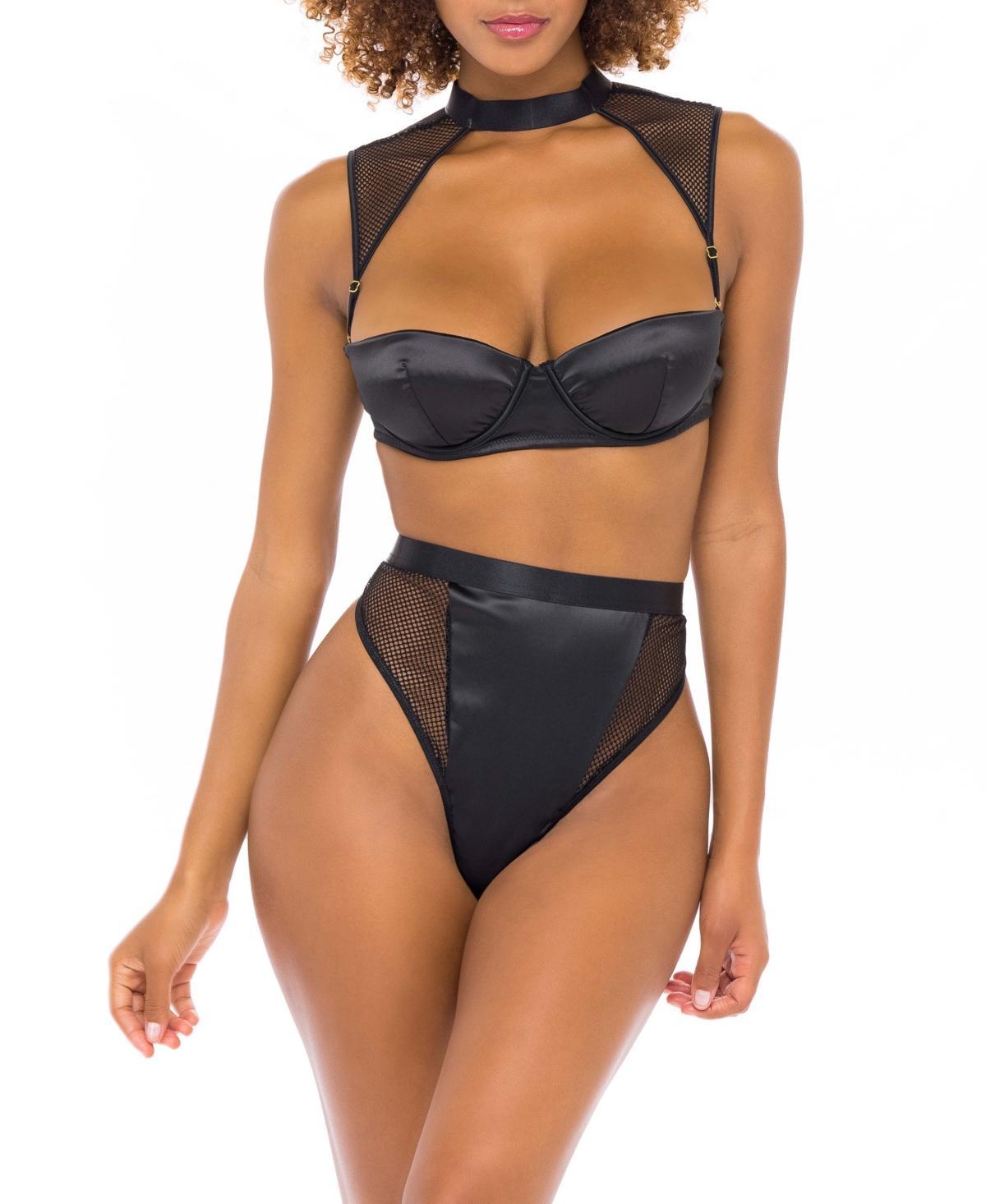 Oh La La Cheri Choker Underwire Bra & High Waist Thong Set Product Image