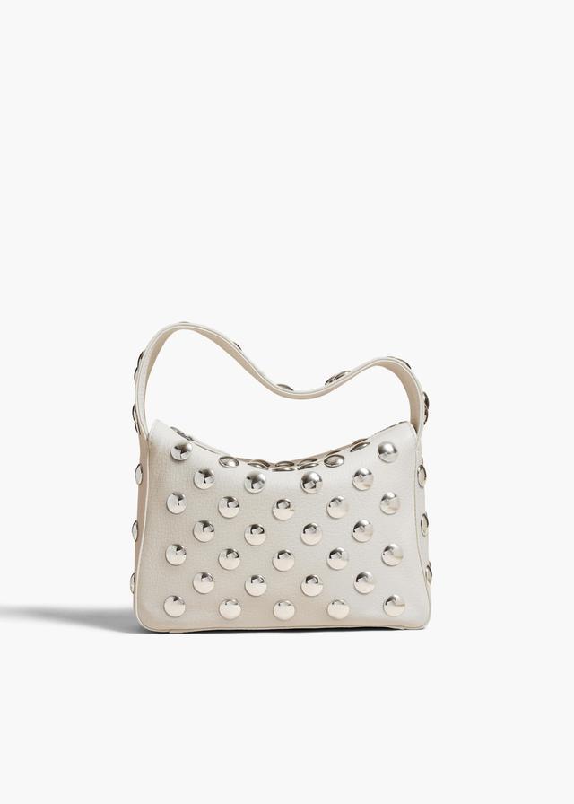 Small Elena Bag in Off-White Leather with Studs Product Image