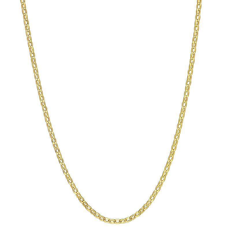 Stella Grace Mens 18k Gold Plated Silver Rolo Chain Necklace Multicolor Product Image