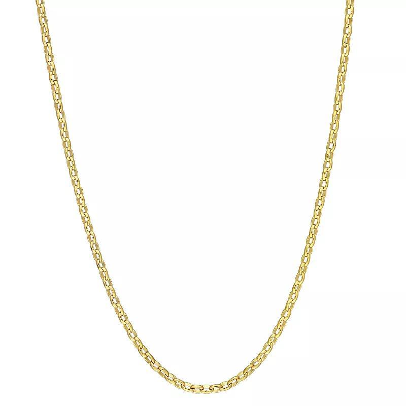 Stella Grace Mens 18k Gold Plated Silver Rolo Chain Necklace Multicolor Product Image