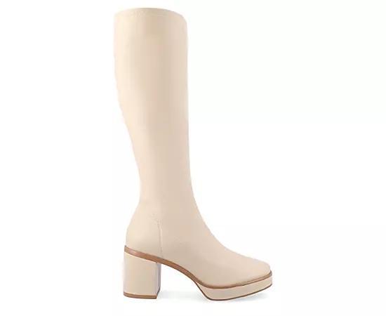 Journee Collection Tru Comfort Foam Alondra Womens Knee-High Boots Ivory Product Image