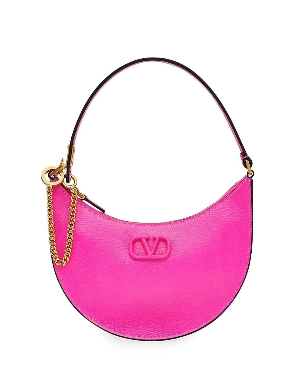 Womens Mini Vlogo Signature Grainy Calfskin Hobo Bag Product Image