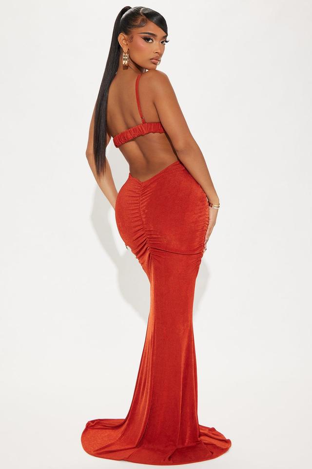 Aleyna Slinky Maxi Dress - Rust Product Image