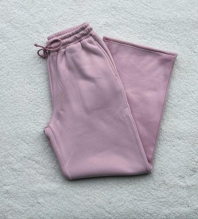 Mauve Mist Basic Blank Flare Sweatpants Product Image