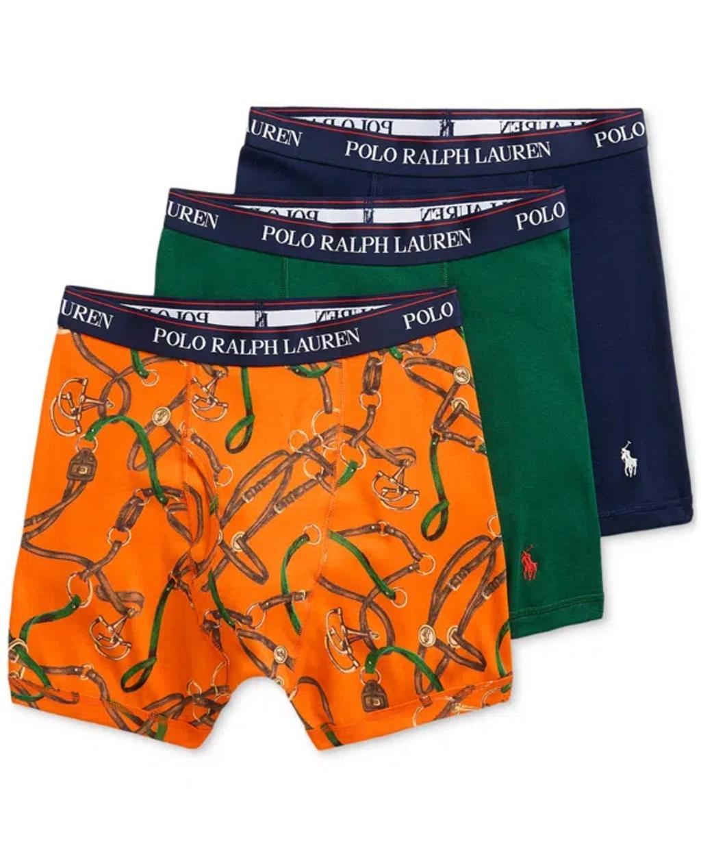 POLO RALPH LAUREN Men's 3-pk. Classic-fit Boxer Briefs In Darling Bridle Print,new Forest,cruis Product Image