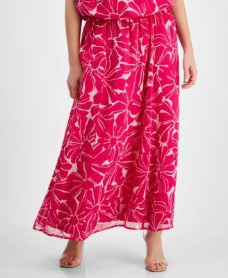 Petite Floral-Print Maxi Skirt, Created for Macy's Product Image