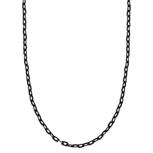 Mens LYNX Stainless Steel Chain Necklace Black Tone Product Image