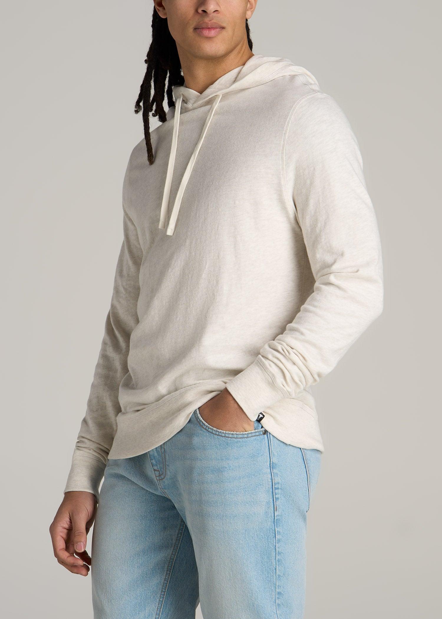 Sunwashed Slub Pullover Men's Tall Hoodie in Heathered Grey Male Product Image