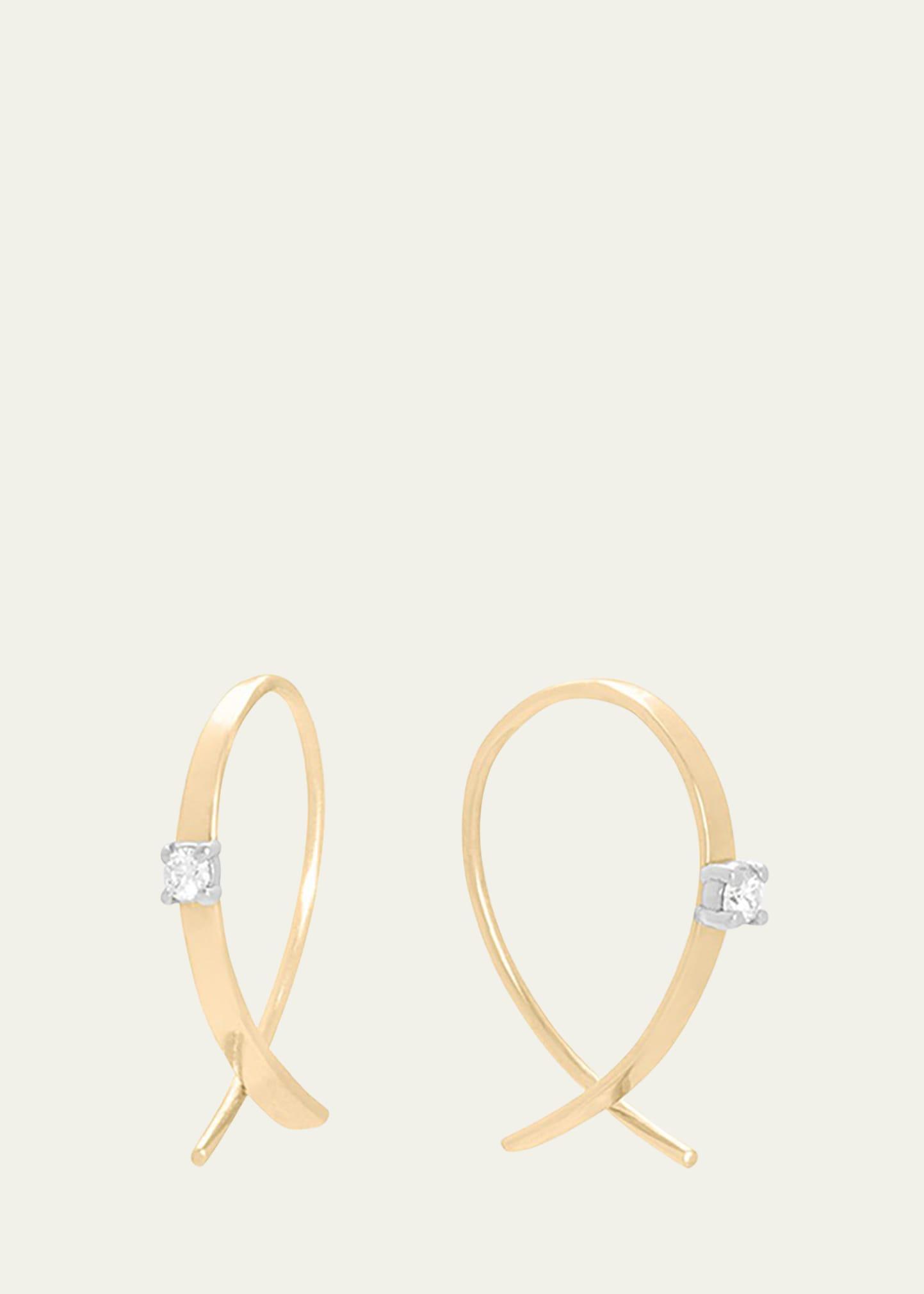 Lana Jewelry Solo Mini Upside Down Diamond Hoop Earrings Product Image