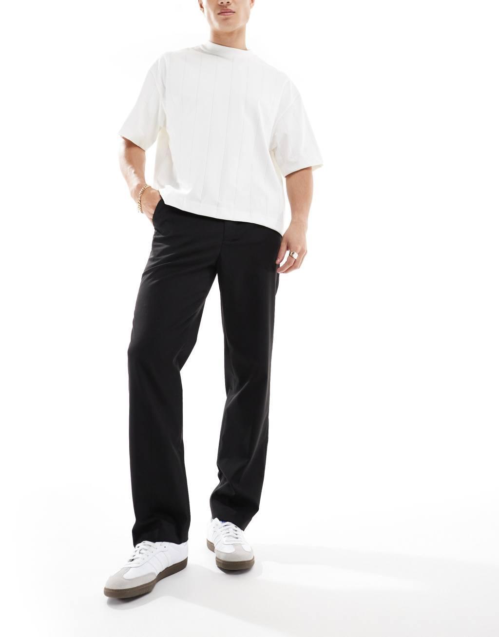 ASOS DESIGN straight suit pants in black Product Image