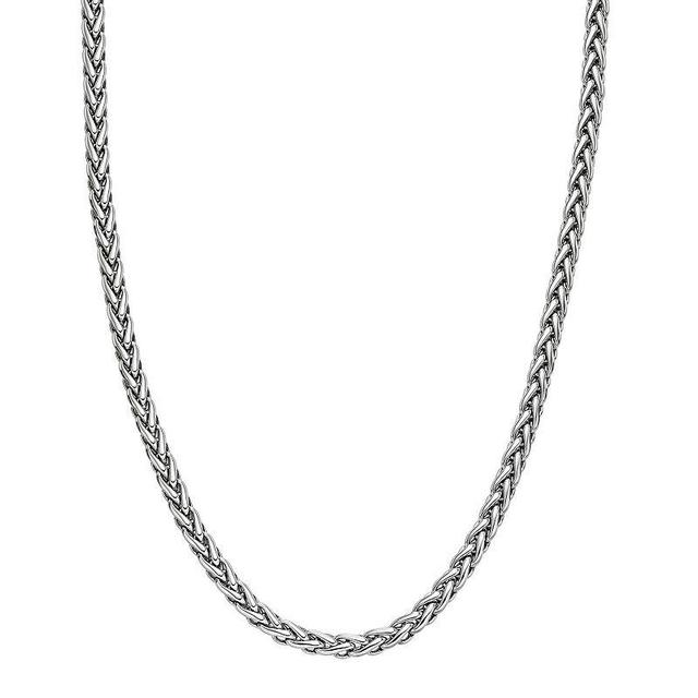 LYNX Stainless Steel Wheat Chain 24 Necklace, Mens Product Image