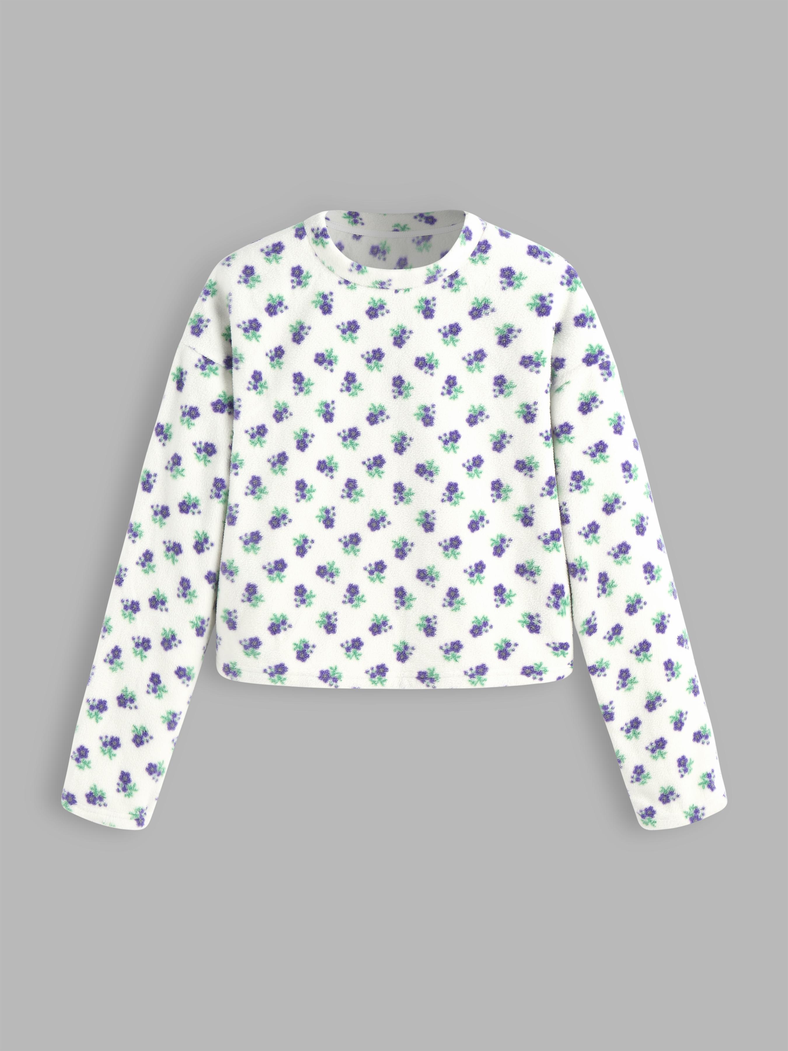 Floral Long Sleeve Loungewear Top Product Image