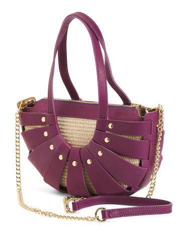 Cord Fan Studs Crossbody for Women | Leather Product Image