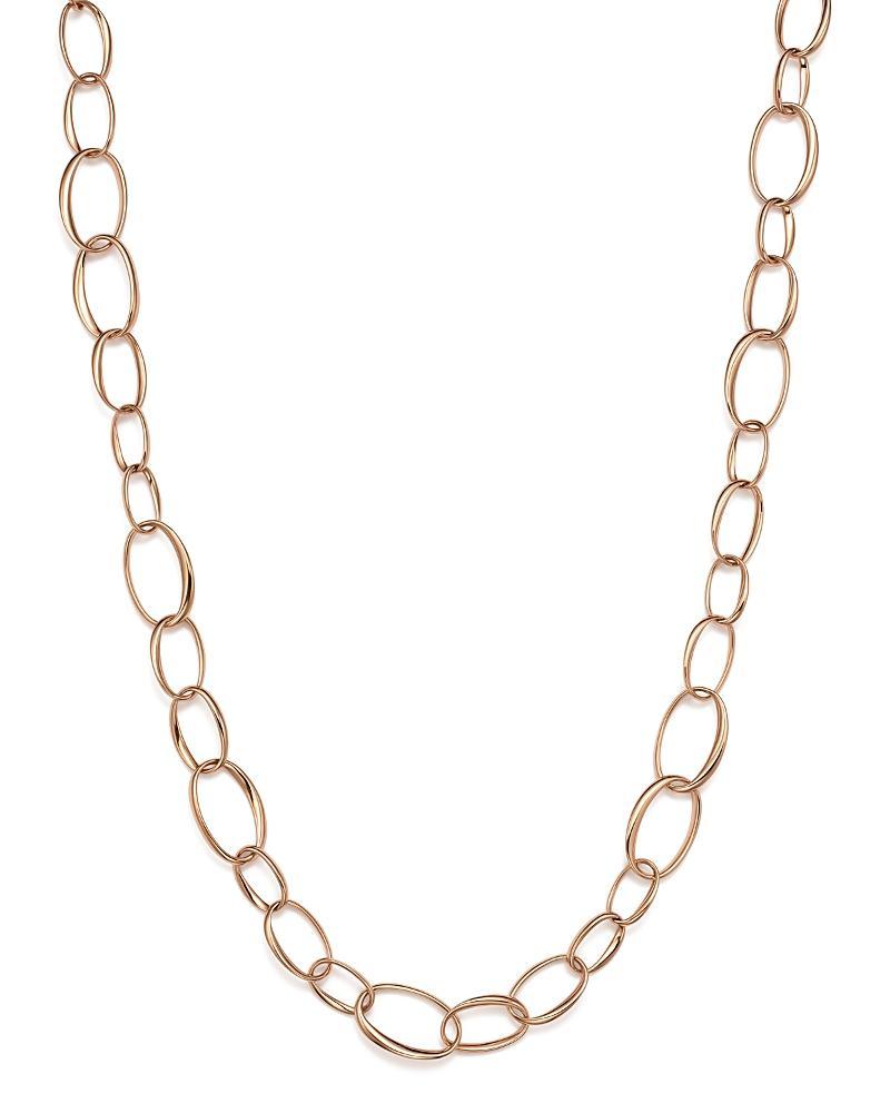 Womens 18K Rose Gold Oval-Link Chain Necklace Product Image